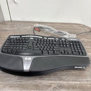 Microsoft Natural Ergonomic Keyboard 4000 V1.0 USB KU-0462 +Riser Tested Working